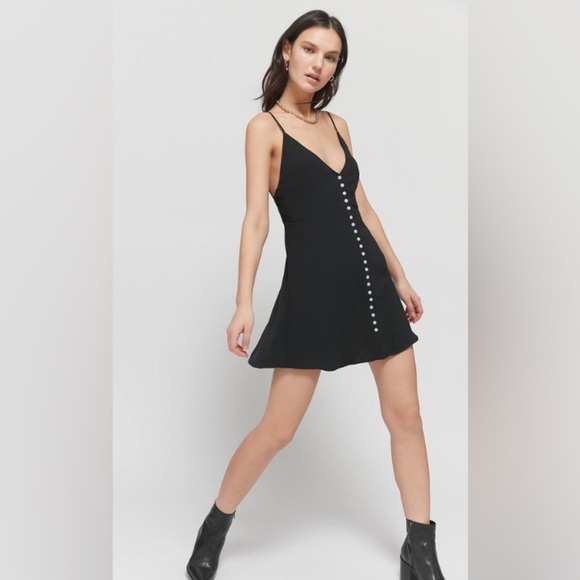 Urban Outfitters Dresses & Skirts - Small petite urban outfitters little black mini dress sexy back button down